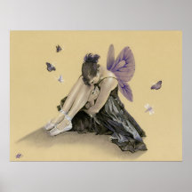 Dark Fairy purple wings Poster