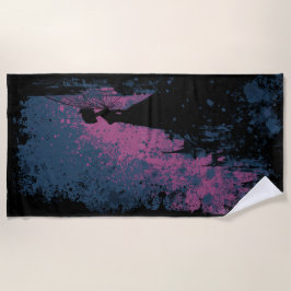 Dark Fairy Silhouette – Gothic Castle Fantasy Art ビーチタオル