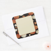 Dark Fall Pumpkins Halloween Label Sticker スクエアシール (封筒)