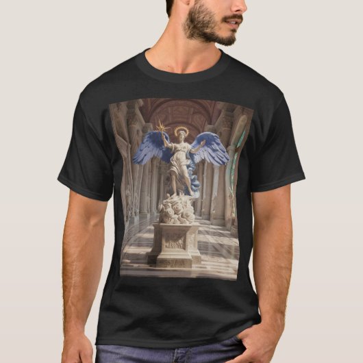 Dark Fallen Angel Statue\Gothic Cathedral T-Shir Tシャツ (正面)