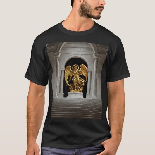 Dark Fallen Angel Statue – Gothic Cathedral T-Shir Tシャツ (正面)