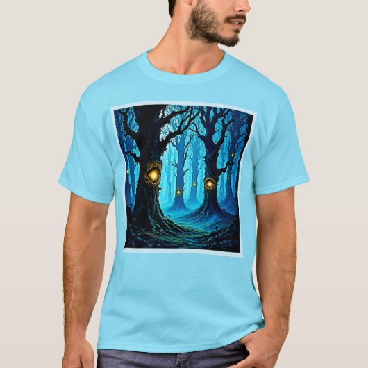 Dark Fantasy Eyeball Forest Design Tシャツ (正面)