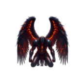 Dark Fantasy Fallen Angel Hoodie with Fiery Wings パーカ