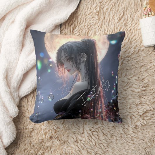 Dark fantasy girl / Aesthetic クッション (ブランケット)