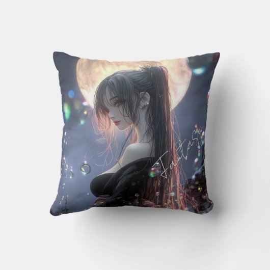 Dark fantasy girl / Aesthetic クッション (裏面)