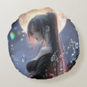 Dark fantasy girl / Aesthetic ラウンドクッション (裏面)