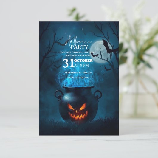 Dark Fantasy Halloween Party Invitation – Editable 招待状 (スタンド正面)