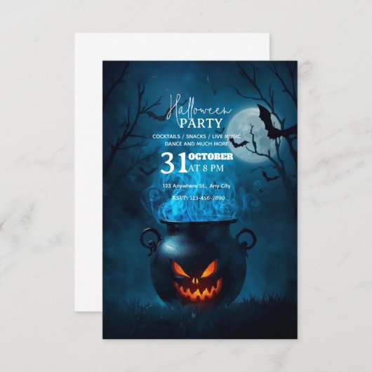 Dark Fantasy Halloween Party Invitation – Editable 招待状 (正面/裏面)