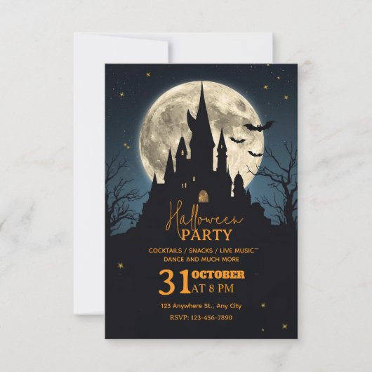 Dark Fantasy Halloween Party Invitation – Editable 招待状 (正面)