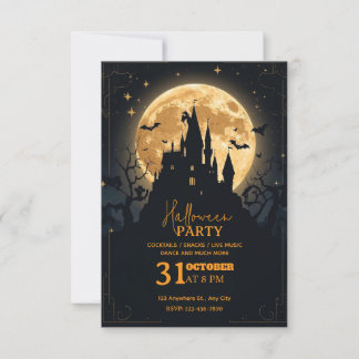 Dark Fantasy Halloween Party Invitation – Editable 招待状