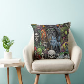 Dark Fantasy Horror Collage Throw Pillow | Sorcere クッション (椅子)