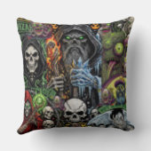 Dark Fantasy Horror Collage Throw Pillow | Sorcere クッション (裏面)