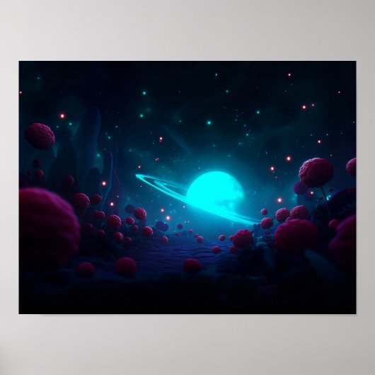 Dark Fantasy Valley with Glowing Green Sky and Rui ポスター (正面)