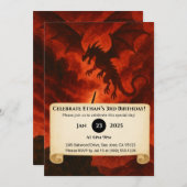 Dark Fire Dragon Birthday 招待状 (正面/裏面)