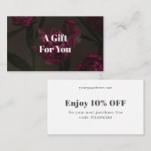 Dark floral aesthetic 割引カード (正面/裏面)