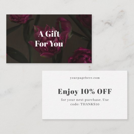 Dark floral aesthetic 割引カード (正面/裏面)