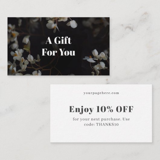 Dark floral aesthetic 割引カード (正面/裏面)