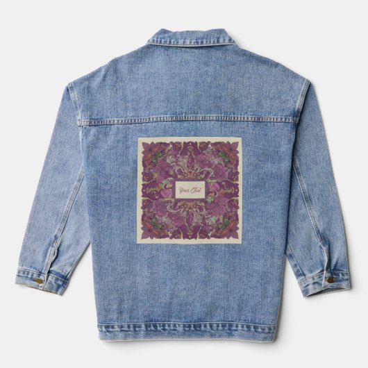 Dark Floral Boho Custom Denim Jacket デニムジャケット (裏面)