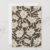 Dark Floral Botanical Black Ivory Wedding 招待状 (裏面)
