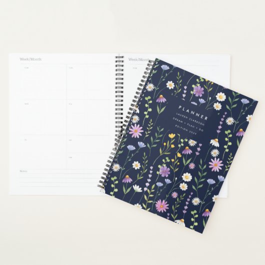 Dark Floral Botanical Garden Planner プランナー手帳 (ディスプレー)