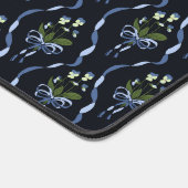 Dark floral bow pattern aesthetic desk mat デスクマット (コーナー)