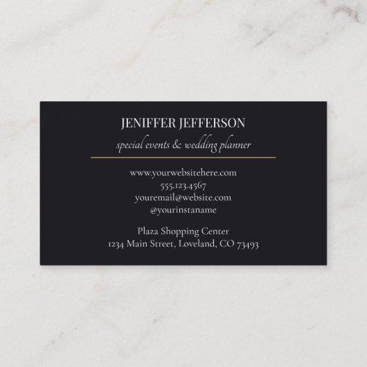 Dark Floral event wedding planner 名刺 (裏面)