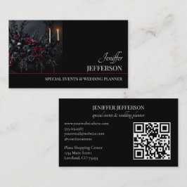 Dark Floral event wedding planner 名刺