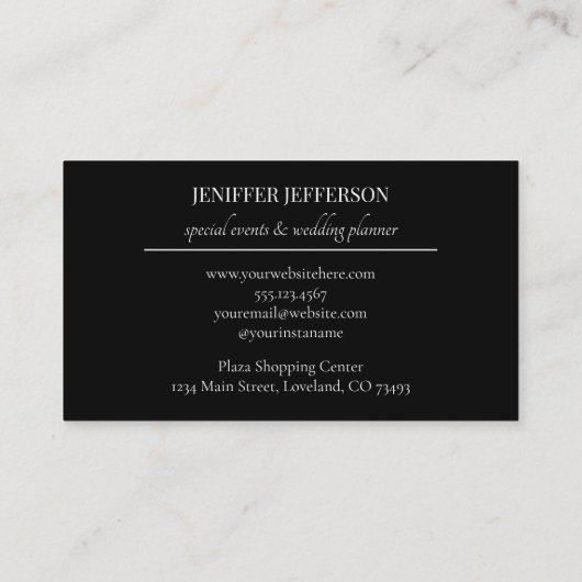 Dark Floral event wedding planner 名刺 (裏面)