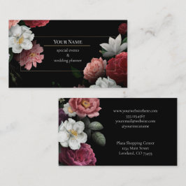 Dark Floral event wedding planner 名刺