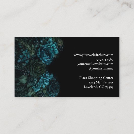 Dark Floral Gothic Alternative Florist 名刺 (裏面)