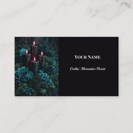 Dark Floral Gothic Alternative Florist 名刺 (正面)