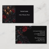Dark Floral Gothic Alternative Florist 名刺 (正面/裏面)