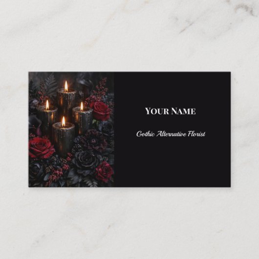 Dark Floral Gothic Alternative Florist 名刺 (正面)