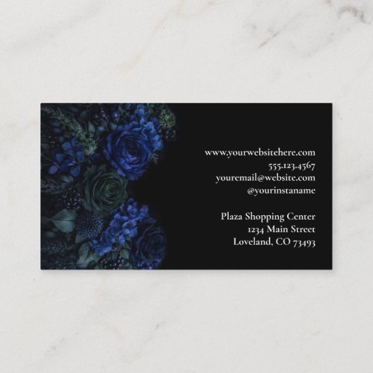 Dark Floral Gothic Alternative Florist 名刺 (裏面)