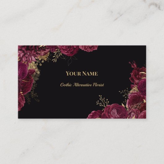 Dark Floral Gothic Alternative Florist 名刺 (正面)