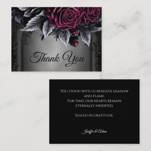 Dark Floral Gothic AlternativeHalloween wedding ノートカード (正面/裏面)