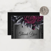 Dark Floral Gothic AlternativeHalloween wedding ノートカード (正面/裏面インサイチュ)