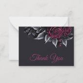 Dark Floral Gothic AlternativeHalloween wedding ノートカード (正面)