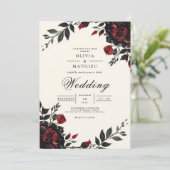 Dark Floral Gothic Romance Wedding 招待状 (スタンド正面)