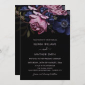 Dark Floral Moody | Photo Wedding 招待状 (正面/裏面)