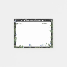 Dark Floral Productivity Post-it Sticky Note ポストイット