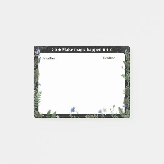 Dark Floral Productivity Post-it Sticky Note ポストイット (正面)