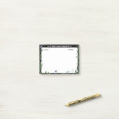 Dark Floral Productivity Sticky Note ポストイット (デスク上)