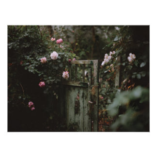 Dark Floral Secret Garden Door ポスター