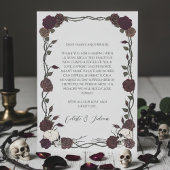Dark Floral Skull Photo Wedding Thank You Card サンキューカード