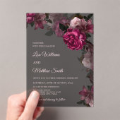 Dark Floral Transparent Wedding Acrylic Invitation アクリル招待状 (インサイチュ (ポータブル))