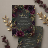 Dark-floral Wedding Invitation 招待状