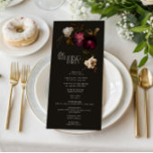 Dark Floral Wedding Program Elegant Burgundy