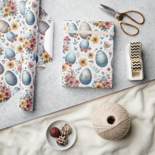 dark floral wrapping paper, botanical gift wrap, m ラッピングペーパー (クラフト)