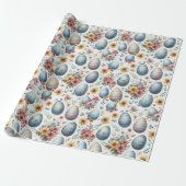 dark floral wrapping paper, botanical gift wrap, m ラッピングペーパー (アンロールド)